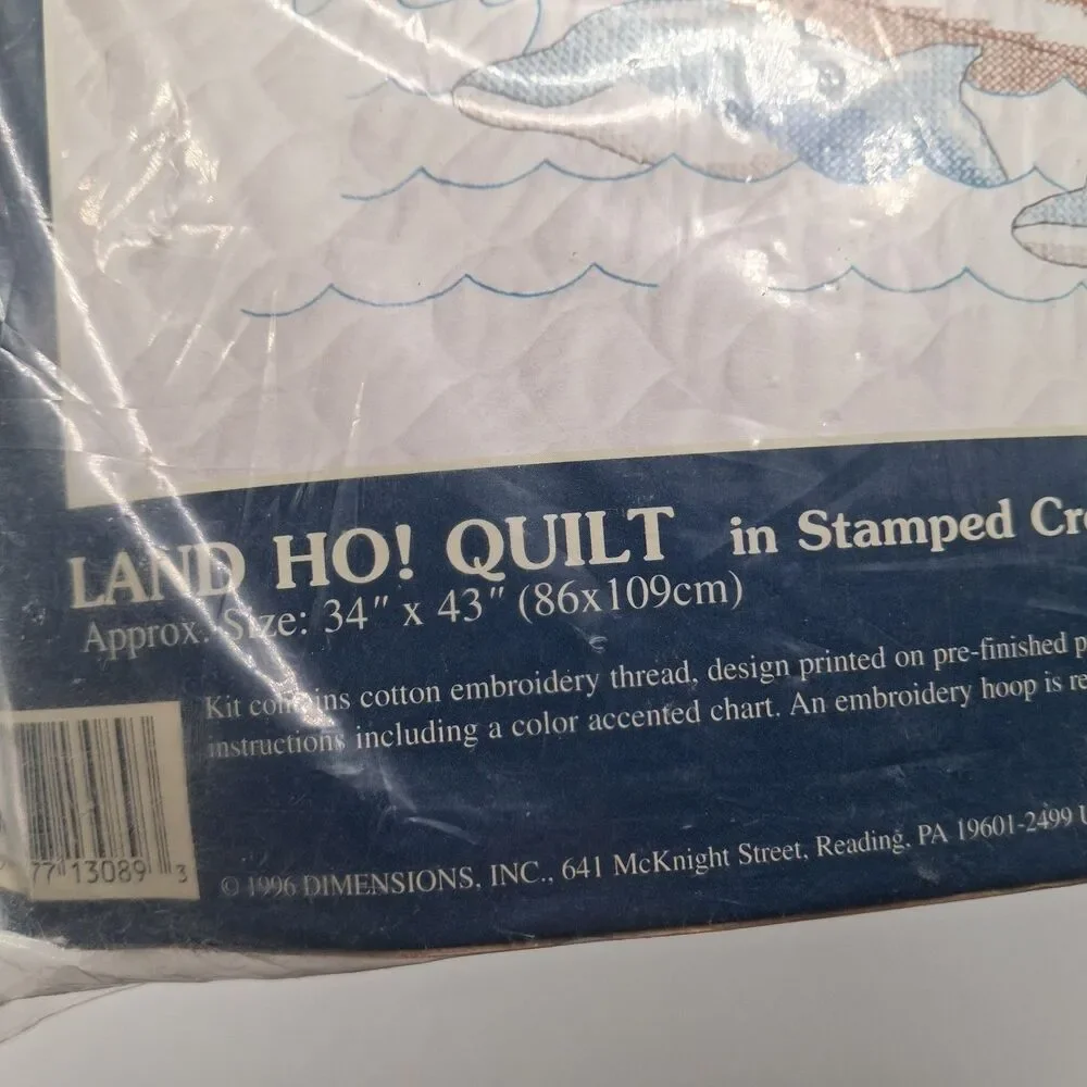 Sunset Land Ho! Baby Quilt Stamped Cross Stitch Kit #13089 34” x 43” Noah's Ark